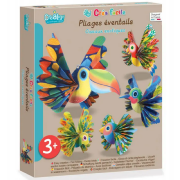 Coffret Pliages éventails 5 Oiseaux exotiques 3 ans Crealign