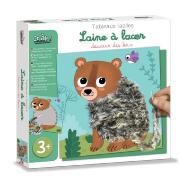 Coffret Laine à Lacer 5 Tableaux Animaux des Bois 3 ans Crealign