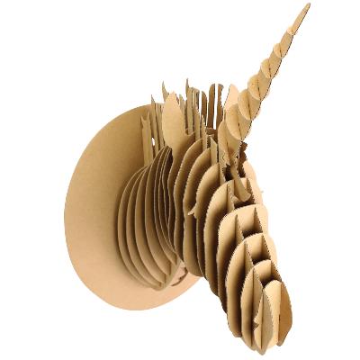 Trophée mural Tête de Licorne en Carton à construire 25 x 40 x 28 cm
