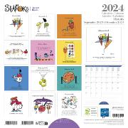 Calendrier mural 2024 Les Shadoks 12 illustrations 16 mois 30X30 cm Ed Desastre