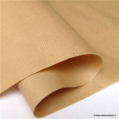 Feuille papier kraft brun vergé - 65cm x 100cm