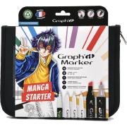Trousse Feutres Graph'It Manga Starter Marqueurs à Alcool Double-Pointe Liners Trames Carnet