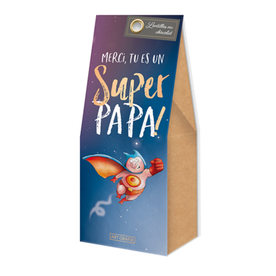 Sachet Lentilles au Chocolat Merci tu es un Super Papa 80g Art grafik