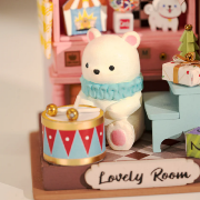 Mini-Kit Maquette Bois Maison miniature Salle de Jeu Lovely Room 7x7x9 cm DS027
