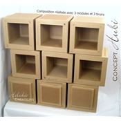 Patron de meuble en carton - Module de rangement en carton Hubi Petit