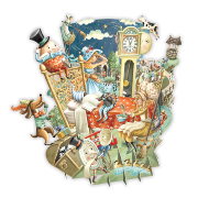Carte 3D Décor Comptines Bonne Nuit 16x16 Décor en relief avec enveloppe