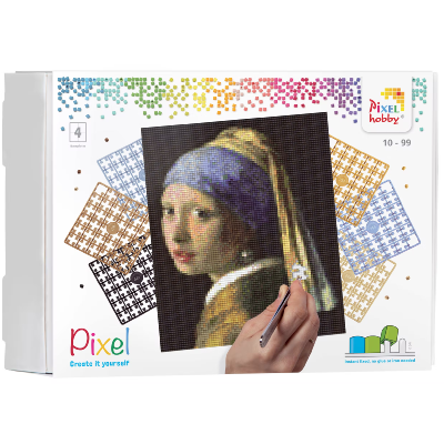 Kit Tableau en Pixels Jeune fille à la perle Vermeer à créer 20 x 25 cm 8000 pixels Pixel Hobby