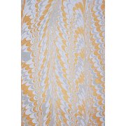 Papier Marbré Indien Paon Blanc Doré Gris Feuille 50x76cm