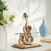 Kit Boîte à musique Violoncelle à fabriquer 23 cm Puzzle 3D Bois mécanique Magic Cello AMK63 199 pièces Rokr