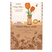 Maquette Bois Pot de Fleurs Tulipe Orange Puzzle 3D de 76 pièces TW081 Rolife