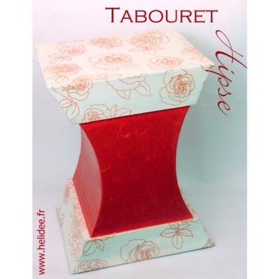 Tabouret en carton Hipse - Dcoration papier coll Roses rouges