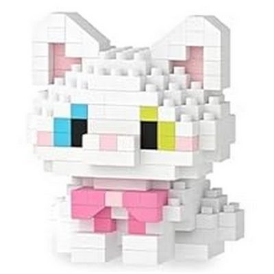 Mini-briques Petit Chat Blanc 4.4x5.6x5.4 cm 213 pièces K218 Pet Day Mini Blocs de construction Mekansm