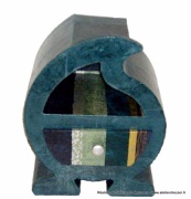 Chevet en carton Hoscar réalisé par Hélène - Décoration papier lokta bleu pétrole