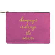 Pochette Rose et Or Citation Champagne is always the answer 16 x 23 cm Color Chic