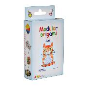 Kit pliage Origami 3D Chat Roux 7x11 cm 382 modules Modular Origami ATH Press