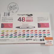 Marqueurs Acrylique Graph'It Go 48 couleurs Double-Pointe Sans amorçage