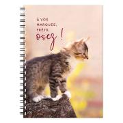 Carnet spirale A5 Chat A vos marques Prêts Osez 15x21cm Ligné Notebook