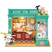 Kit Maquette Bois Miniature Alice's Tea Store 14x20x22 cm DG156