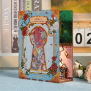 Kit Maquette Book Nook Alice au Pays des Merveilles 18x8x24.5 cm HTQ128 Serre-livres Alice's Adventure Miniature 3D