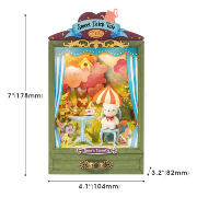 Kit Maquette Bois Univers miniature Ourson prend le Thé 10x8x18 cm DS024 Rolife