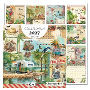 Calendrier mural 2027 Carnet de Voyage 12 illustrations Gwenaëlle Trolez 16 mois 30X30 cm Kiub