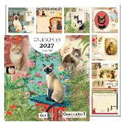 Calendrier mural 2027 Chats 12 illustrations Gwenaëlle Trolez 16 mois 30X30 cm Kiub