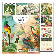 Calendrier mural 2027 Oiseaux 12 illustrations Gwenaëlle Trolez 16 mois 30X30 cm Kiub