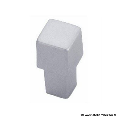 Bouton de meuble carré aluminium 12 mm