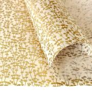 Papier népalais Euphorbes Precieux Or sur Naturel 50x75 cm Lamali