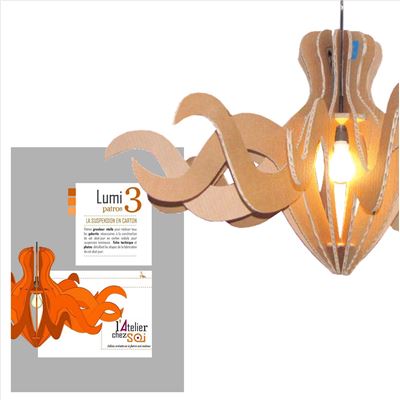 Patron luminaire en carton - Suspension Baroque Lumi3