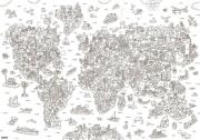 Poster Géant à colorier Atlas Carte du monde 100x70 cm Omy