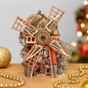 Carte 3D Moulin Boutique de Thés 16x16 Décor en relief avec enveloppe