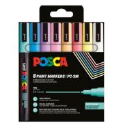 Set 8 Marqueurs Peinture Posca PC3M Couleurs Douces Pointe conique fine 0.9 à 1.3 mm