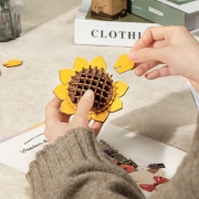 Maquette Bois Pot de Fleurs Tournesol Puzzle 3D de 86 pièces TW011 Rolife