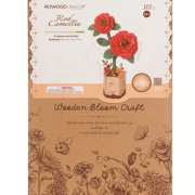 Maquette Bois Pot de Fleurs Camélia Rouge Puzzle 3D de 113 pièces TW031 Rolife