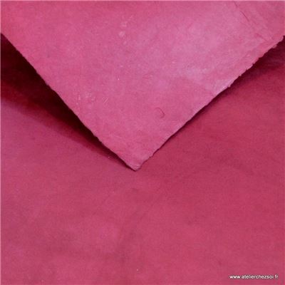 Papier népalais uni couleur Framboise Feuille 50x75 cm Lokta Fait-main