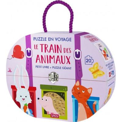 Livre et Puzzle Le Train des Animaux 1 Livre et 1 Puzzle 20 pièces Dès 3 ans Sassi Junior