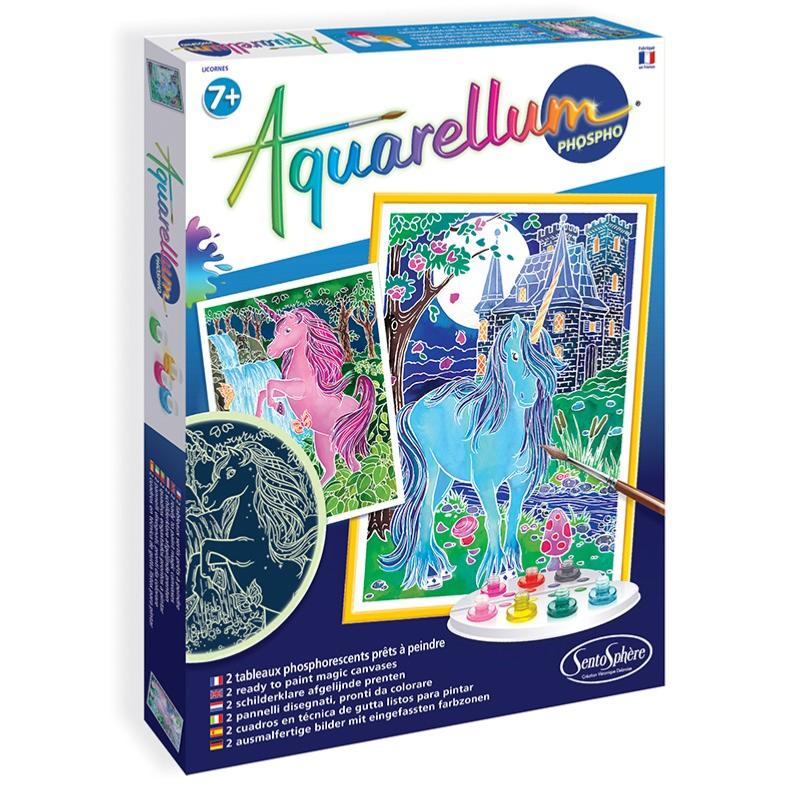 Sentosphère Phospho Aquarellum Sirenas – Kit De Pintura Fluorescente Con Contornos Brillantes, 11 Piezas, Brilla En La Oscuridad, Unisex