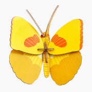 Insecte Papillon Yellow Butterfly en carton 14 cm Décoration 3D Studioroof