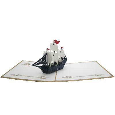 Carte pop-up Bateau Kraft Wonkard