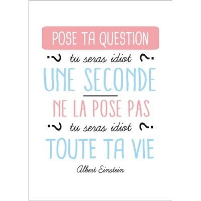 Carte postale Pose ta question Idiot une seconde 15x21 cm Kiub