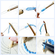 Kit Punch Needle Tournesols Coccinelle Ø20cm Figure d'Art