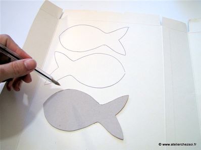 Tuto Poisson d'avril Papier Carton - Dessin des poissons