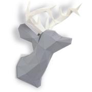 Kit de pliage Prédécoupé Trophée Tête de Cerf Gris 48x30x37 Agent Paper