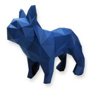 Kit de pliage Prédécoupé Chien Bouledogue Français Bleu Indigo 30x19x36 Agent Paper