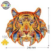 Puzzle en Bois Tigre Captivant 105 pièces 24x22 cm XS Coffret bois Creatif Wood