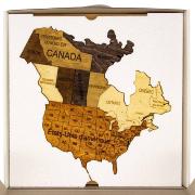 Carte du monde 3D en Bois Multicolore Taille M 70x100 cm Creatif Wood