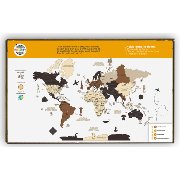 Carte du monde 2D en Bois Multicolore Taille M 70x100 cm Creatif Wood