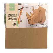 Trophée mural Tête de Rhinocéros en Carton à construire 25 x 20 x 27 cm