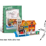 Maquette Maison d'Italie Sur le Quai  en Carton Mousse 19 pièces 16x11x11 cm